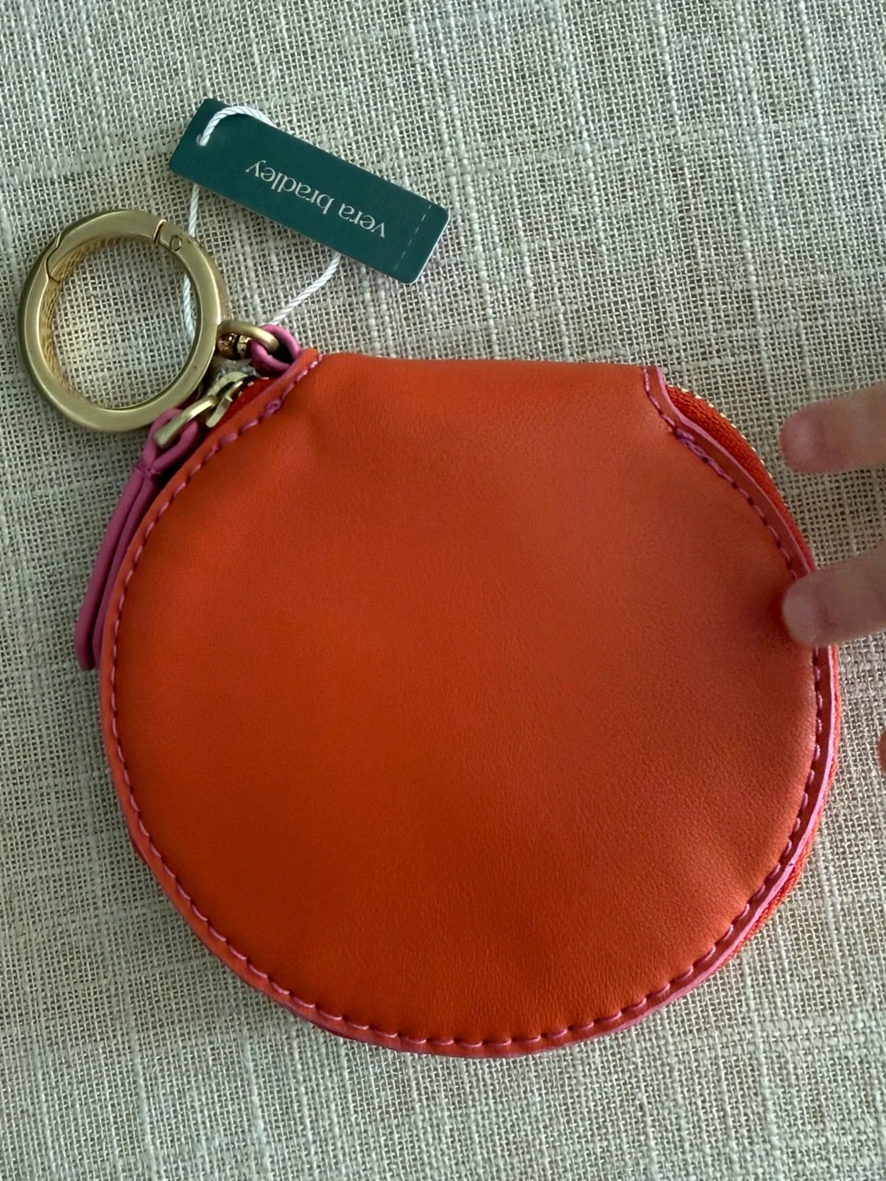 Vera Bradley Orange Butterfly Coin Pouch NWT